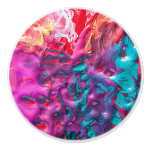 Paint swirl art ceramic knob