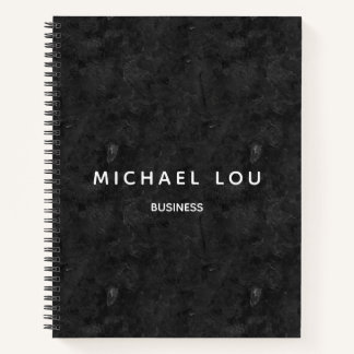 Paint Texture Black Minimal Professional Notebook