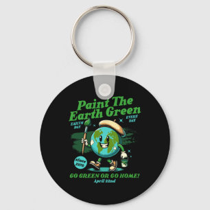 Paint The Earth Green Eco-friendly Awareness Earth Key Ring