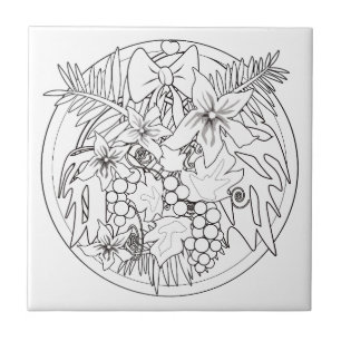 Paint the picture yourself a tropical pattern ceramic tile
