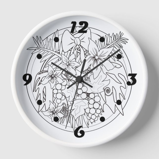 Paint the picture yourself a tropical pattern clock (Front)