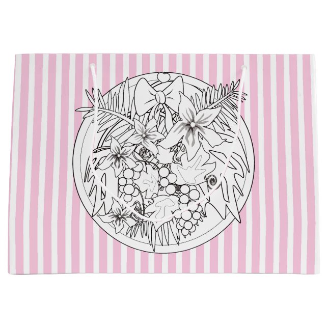 Paint the picture yourself a tropical pattern  large gift bag (Front)