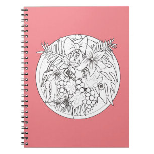 Paint the picture yourself a tropical pattern  notebook