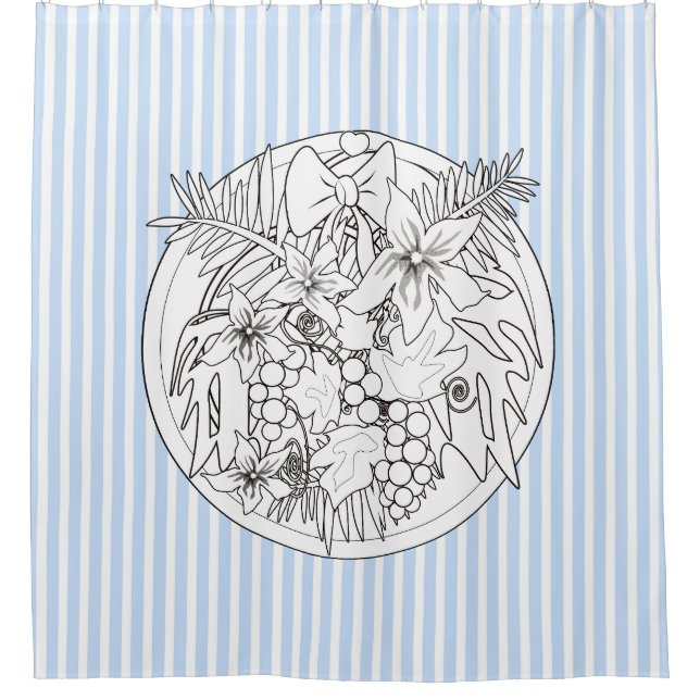 Paint the picture yourself a tropical pattern shower curtain (Front)