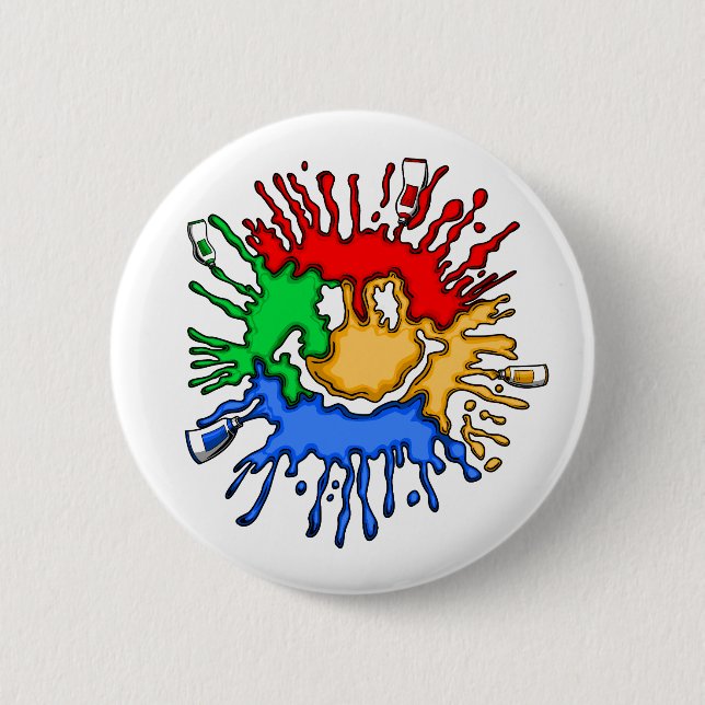 Paint Tube Smile 6 Cm Round Badge (Front)