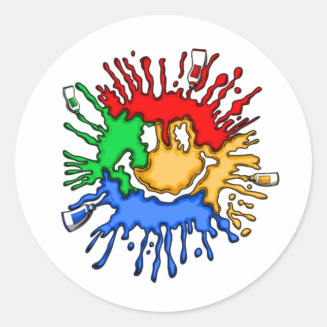 Paint Tube Smile Classic Round Sticker (Front)
