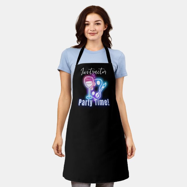 Paint & Wine Party Instructor Custom Apron (Worn)