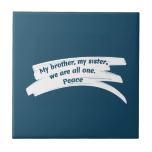 Paint Wipe Peace Message Ceramic Tile