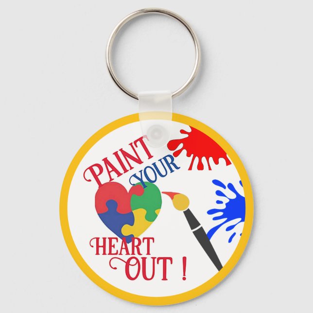 Paint Your Heart Out, Acrylic Keychain (Front)