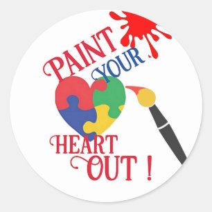 Paint Your Heart Out, Classic Round Sticker