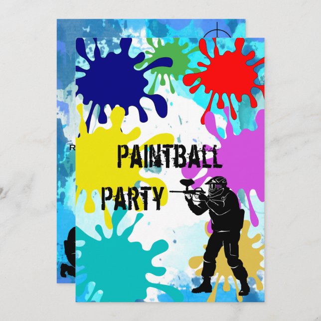 Paintball 17th Birthday Invitation (Front/Back)