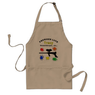 Paintball Apron with Gun and Paint Splatters