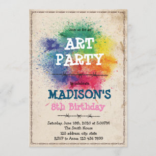 Paintball art party Invitation