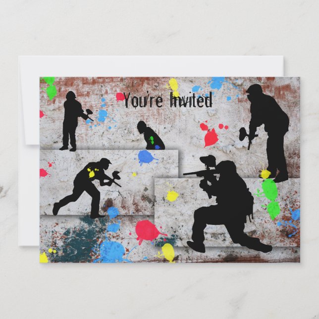 Paintball Battle Invited Invitation (Front)