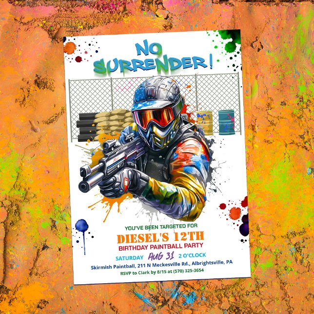  Paintball Birthday Invitation (Creator Uploaded)