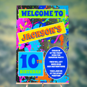 Paintball Birthday Party Acrylic Sign