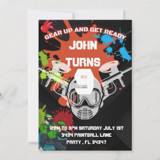 Paintball Birthday Party Invitation