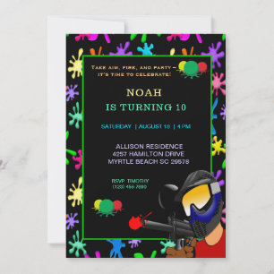 Paintball Birthday Party Invitation