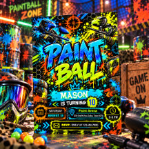 Paintball Birthday Party Neon Graffiti