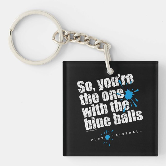 Paintball Blue Balls Key Ring (Front)