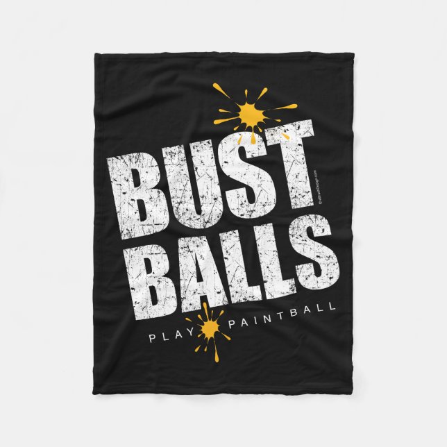 Paintball Bust Balls Fleece Blanket (Front)