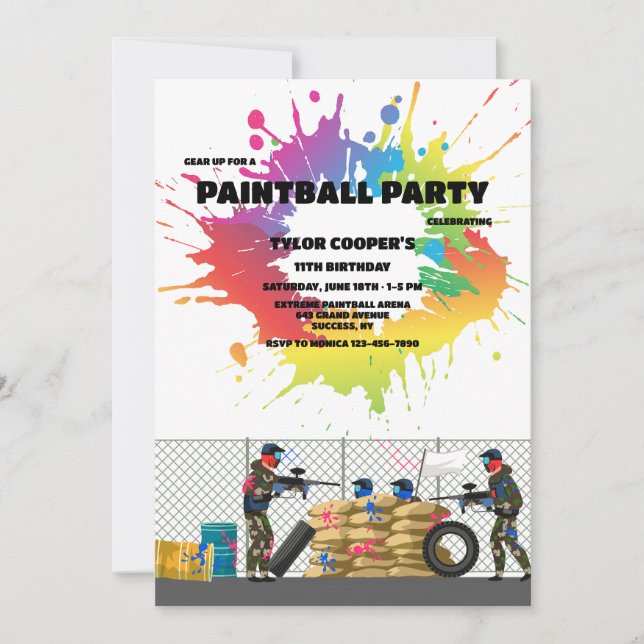 Paintball Challenge  Invitation (Front)