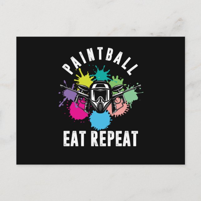 Paintball Eat Repeat Paintball Player Marker Gift Postcard (Front)