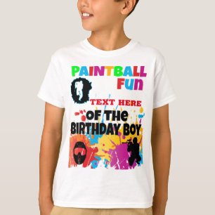 Paintball Fun Matching Colorful Birthday T-Shirt