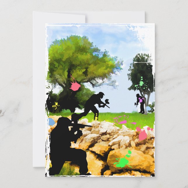 Paintball in the Spring Invitation (Front)