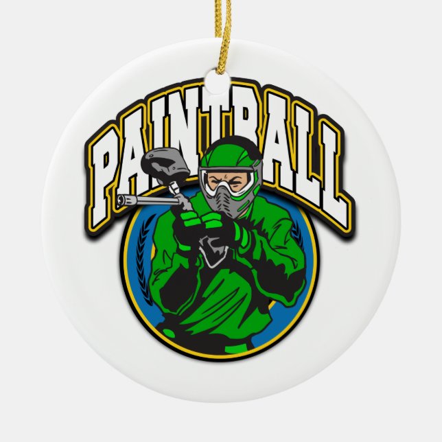 Paintball Logo Ceramic Tree Decoration (Front)