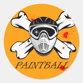 Paintball mask classic round sticker