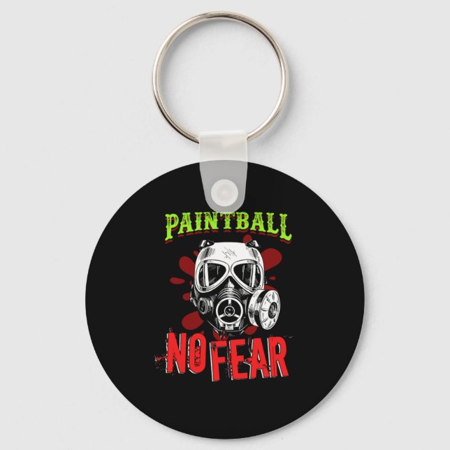 Paintball No Fear Paintball Player Paintball Marke Key Ring (Front)