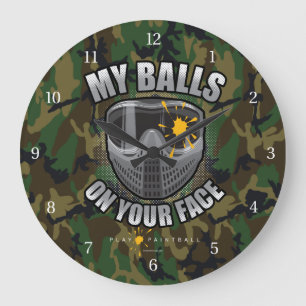 Paintball On Your Face Large Clock