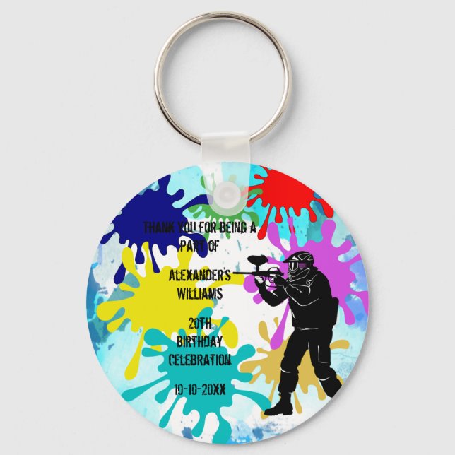 Paintball Party Key Ring (Front)