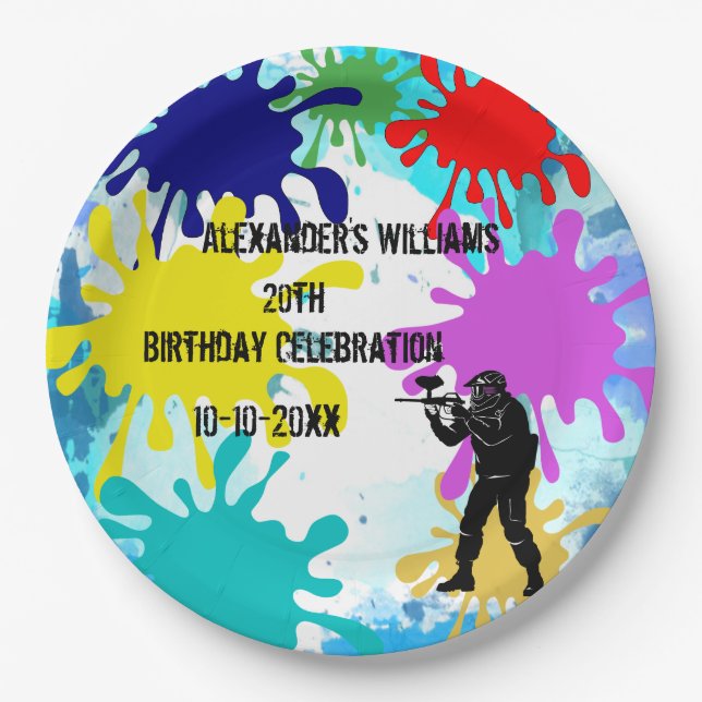 Paintball Party Paper Plate (Front)