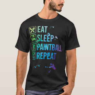 Paintball Player Eat Sleep Repeat Watercolor Gift  T-Shirt