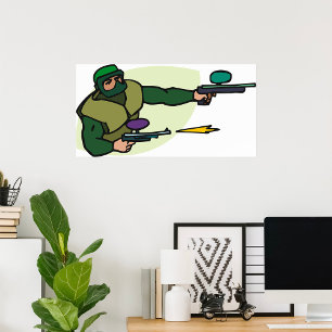 Paintball Player Poster