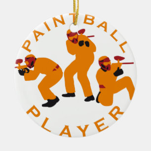 paintball players ceramic ornament