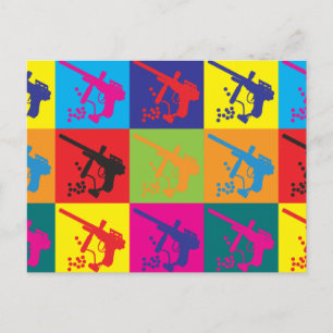 Paintball Pop Art Postcard