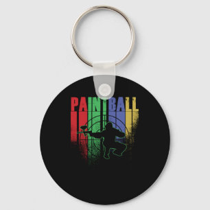 Paintball Retro Vintage Paintball Player Gift Key Ring