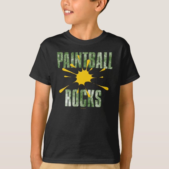 Paintball Rocks (green) T-Shirt (Front)