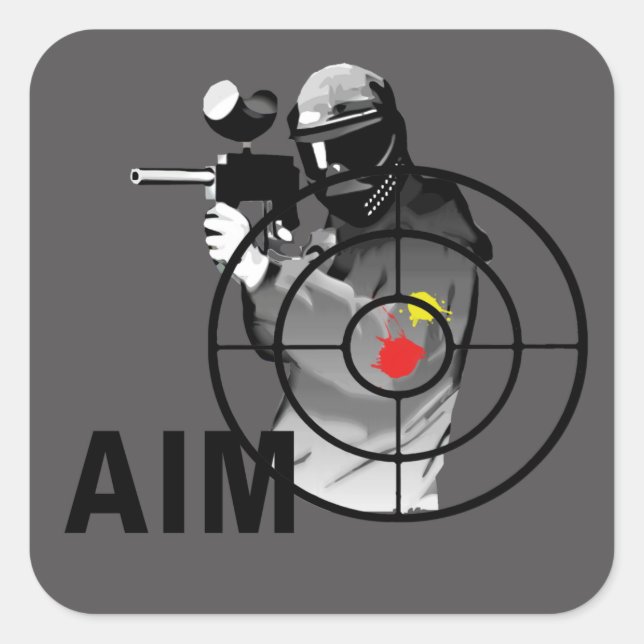 Paintball Shooter - Aim Square Sticker (Front)