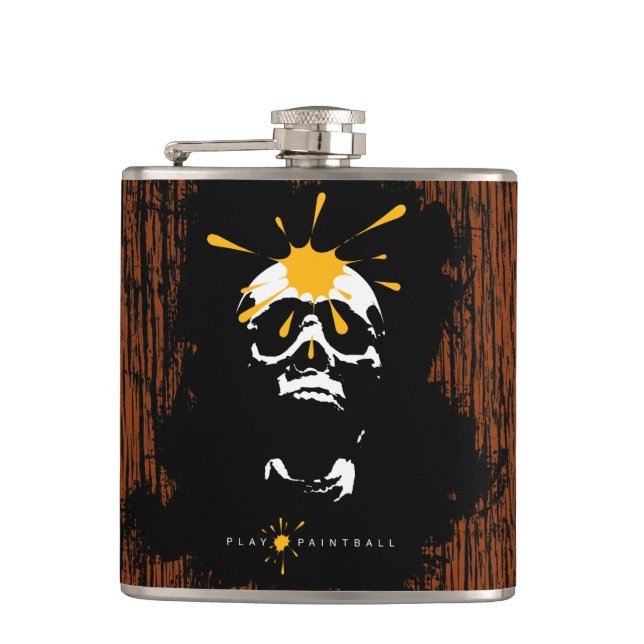 Paintball Skull Hip Flask (Front)