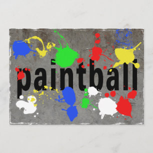 Paintball Splatter on Concrete Wall Invitation