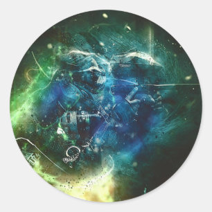 Paintball Surreal Classic Round Sticker