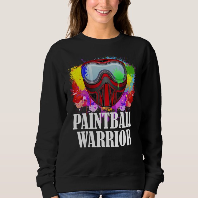 Paintball Warrior Mask Squad Paintballer Air Gun S Sweatshirt (Front)