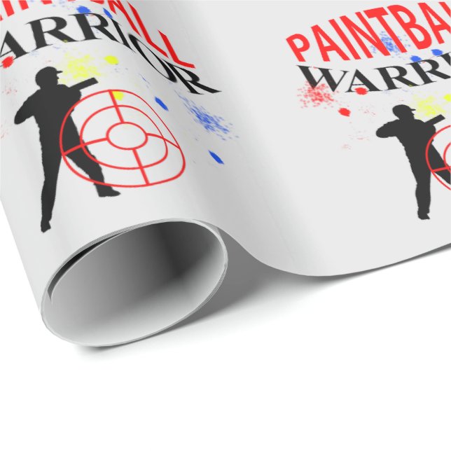 Paintball Warrior Themed Graphic Wrapping Paper (Roll Corner)