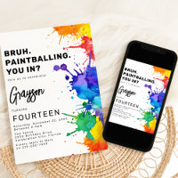 Paintballing Birthday Party Invitation