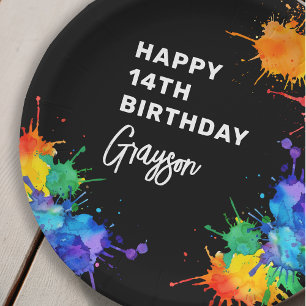 Paintballing Photo Birthday Party Paper Plate