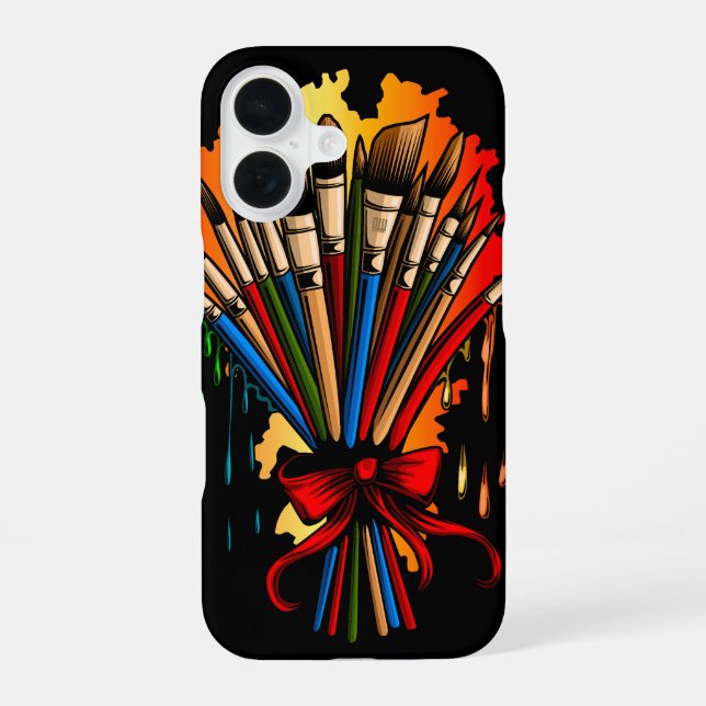 Paintbrush Bouquet iPhone 16 Case (Back)